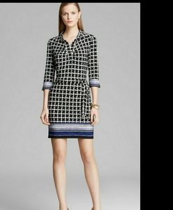 Printed  ruched front dress